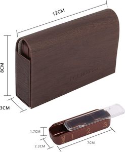 Organisateur de pilules 7 jours, 3 fois par jour, avec étui en cuir, sans BPA, boîte à pilules de voyage 7 jours avec ouverture coulissante pour le <span class=keywords><strong>matin</strong></span> - Product Image 4