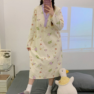 Pigiami all'ingrosso con imbottiture sul petto, <span class=keywords><strong>gonne</strong></span> <span class=keywords><strong>premaman</strong></span> a maniche lunghe, abbigliamento alla moda e carino che può essere indossato anche fuori la casa - Product Image 2