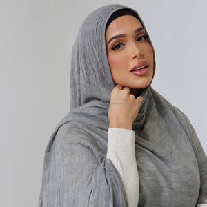 最新カスタム控えめプレミアムジャージーヒジャブ高級滑らかなジャージーイスラム教徒女性ヒジャブ - Product Image 4