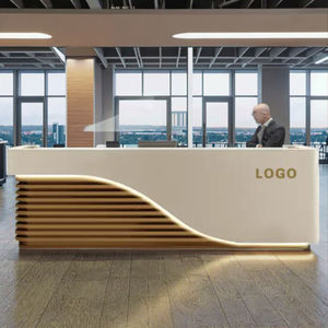 सौंदर्य सैलून स्वास्थ्य क्लब के लिए आधुनिक न्यूनतम लकड़ी कंपनी फ्रंट डेस्क वाणिज्यिक बार दुकान नकद रजिस्टर होटल रिसेप्शन डेस्क - Product Image 3