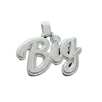 Pendentif Moissanite à Coupe Brillante, Design 3D Personnalisé, en Argent Sterling 925 Plaqué Or, Micro-pavé, Bijoux Hip Hop Unisexe, Personnalisable pour Fête