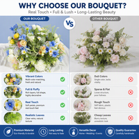 Fleurs artificielles pour la table à manger, arrangements de verdure, fleurs artificielles, décoration de mariage