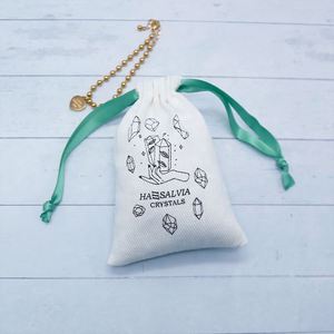 Pochette cadeau en mousseline imprimée avec logo personnalisé, pochette en coton sergé haut de gamme pour emballage de bracelets et bijoux - Product Image 3