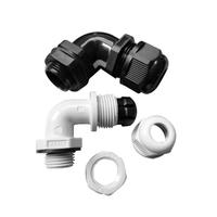 Passe-câble en nylon injecté IP68 à angle de 90 degrés, série M, M16*1.5, toutes tailles, joint d'étanchéité en plastique, connecteur de fixation de câble