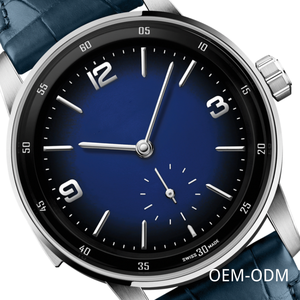 Reloj de Pulsera de Lujo de 42 mm, de Acero Inoxidable de Alta Gama, Elegante, con Segundero Pequeño, Esfera con Degradado Azul, 20 mm, para Negocios, Estilo Antiguo - Product Image 1