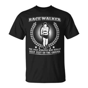 T-shirt Race Walker : L'athlète qui garde ses pieds au sol - Product Image 1