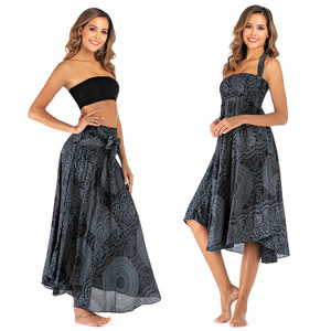 S006 Style bohème demi-corps plage vacances robe transfrontalière décontracté thaïlandais européen américain bidirectionnel porter grande balançoire été - Product Image 4