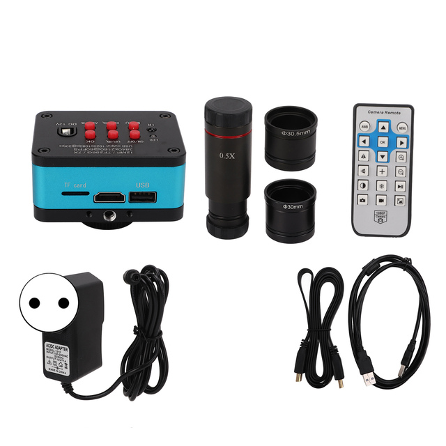 4K 12MP 60FPS Industrial Microscope Camera with 0.5X Lens High Definition Digital Electronic Microscope Camera