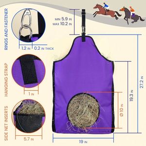 Muestra gratuita: Bolsa de malla transpirable para alimento de caballos, cubo de alimento resistente con correa ajustable y base impermeable - Product Image 5