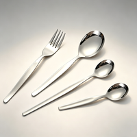 Ensemble de Couverts de Table Écologiques Modernes en Acier Inoxydable 410 Poli Miroir avec Manche Fin pour Mariage, Vente en Gros