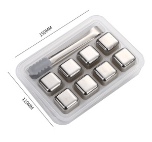 Cubos <span class=keywords><strong>de</strong></span> Hielo <span class=keywords><strong>de</strong></span> Acero Inoxidable 304 para Cerveza y Vino, para Degustadores <span class=keywords><strong>de</strong></span> Vino, Productos Metálicos <span class=keywords><strong>de</strong></span> Grado Alimenticio - Product Image 1