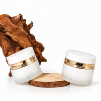 Ensemble d'emballages de luxe pour soins de la peau en or blanc – Flacons de lotion 40ml, 100ml, 120ml et pots de crème 30g, 50g pour toniques, sérums et hydratants
