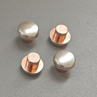 Bimetal AgW Ag/Cu Contacto de plata Remachado Punto de contacto esférico Material de contactos eléctricos de alta calidad