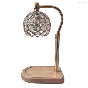 Wholesale Black Fragrance Wax Melting Glass Shade Candle Warmer <b>Lamp</b> Halogen Bulbs Adjustable Height Remote Control Portable - Product Image 2