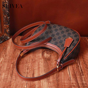Classic Retro Old Flower Texture Fashion Crescent Armpit <b>Bag</b> Single <b>Shoulder</b> Handbag Crossbody - Product Image 3