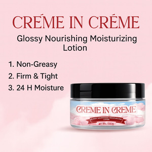 Crème hydratante nourrissante brillante 24h OEM, crème dans la crème, beurre, glycérine, anti-rides, crème pour le visage et le corps - Product Image 1