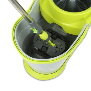 Hand Free Self-Wringer <strong>Spin</strong> <strong>Mop</strong> and Bucket Set with 2 <strong>Mop</strong> Heads Microfiber Fabric 360 Degree Rotating Flat <strong>Mop</strong> - Product Image 1