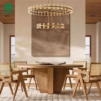 Moontree Meubles Table en bois créative de luxe Meubles de restaurant modernes Art de cuisine Ensemble de tables à manger en bois massif de forme unique