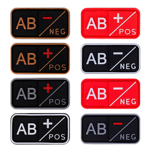 Tùy chỉnh Nhóm máu chúng tôi PVC cao su vá Nhóm máu A + B + AB + O + tích cực chiến thuật 3D PVC vá - Product Image 2