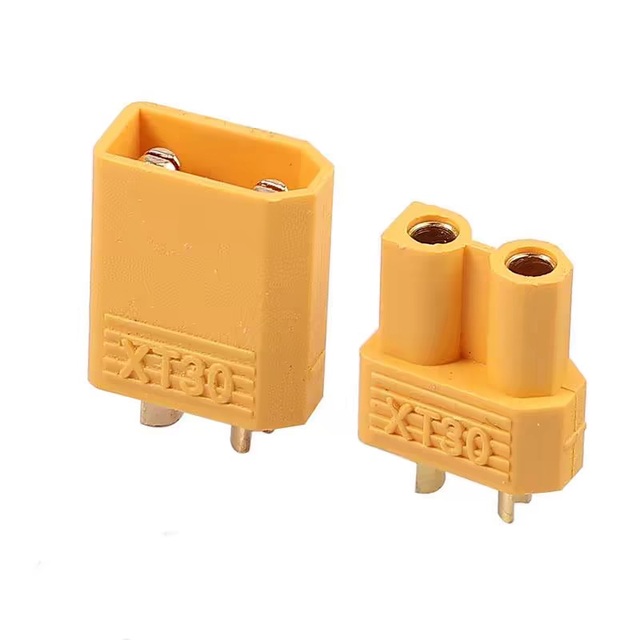 XT30 Connectors Male and Female Yellow Color Connector Plugs in a Set With Solder Terminal for RC Battery