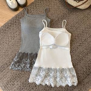 Camisola de encaje de alta calidad, envoltura de pecho acolchada, Tops <span class=keywords><strong>Tubr</strong></span> para mujer, sujetador, Croptops para mujer, camiseta sin mangas de algodón para mujer con sujetador integrado - Product Image 2