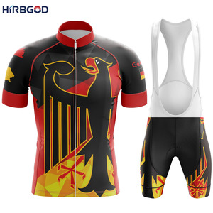 HIRBGODメンズアダルトサマーブラックドイツサイクリングジャージーセット - Product Image 2