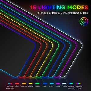 Oem mở rộng RGB Glowing LED chơi game Mousepad với Non-Slip cao su Cơ sở không thấm nước Hot Cổ Phiếu nhà máy Mousepad - Product Image 2