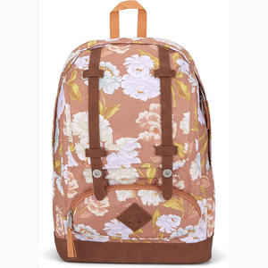 Sac à dos décontracté de marque pour homme en cuir véritable Crazy Horse, multi-poches, pour voyage, école, ordinateur portable, avec cordon, élégant, en polyester - Product Image 1