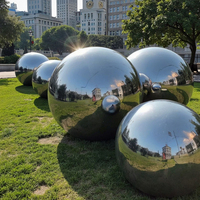Boule de regard en acier inoxydable de luxe grande décoration de sol jardin paysage extérieur fontaine boule maison ornement étanche poli