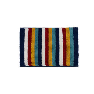 Colorful Striped <strong>Bath</strong> <strong>Mat</strong> - Soft Chenille Material, Absorbent, Non - Slip, Vibrant <strong>Rainbow</strong> Design for Bathroom Decor - Product Image 1