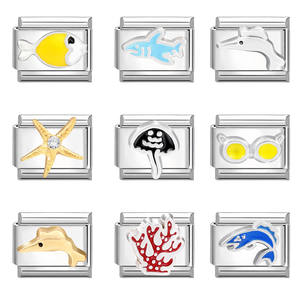 Bracelet à Breloques Italiennes Personnalisable Série Tendance Flore et Faune Marines, Bijoux Très Vendus en Acier Inoxydable - Product Image 5