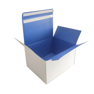 <span class=keywords><strong>Caja</strong></span> de correo de envío de cartón personalizada con cierre automático superior <span class=keywords><strong>azul</strong></span> de alta calidad con cinta adhesiva con cremallera y tira de arranque - Product Image 2