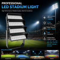 Lampu Sorot Aluminium 250W Tahan Air IP65 Desain Baru 2025 Sudut Sorot 15-90 CRI Tinggi LED 6500K Bersertifikasi RoHS CE Hitam untuk Olahraga
