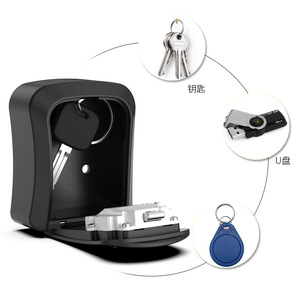 <b>Key</b> Box Combination <b>Lock</b> Black ABS Plastic Mechanical <b>Lock</b> For Decoration And Construction Sites Universal Size KS815 - Product Image 1