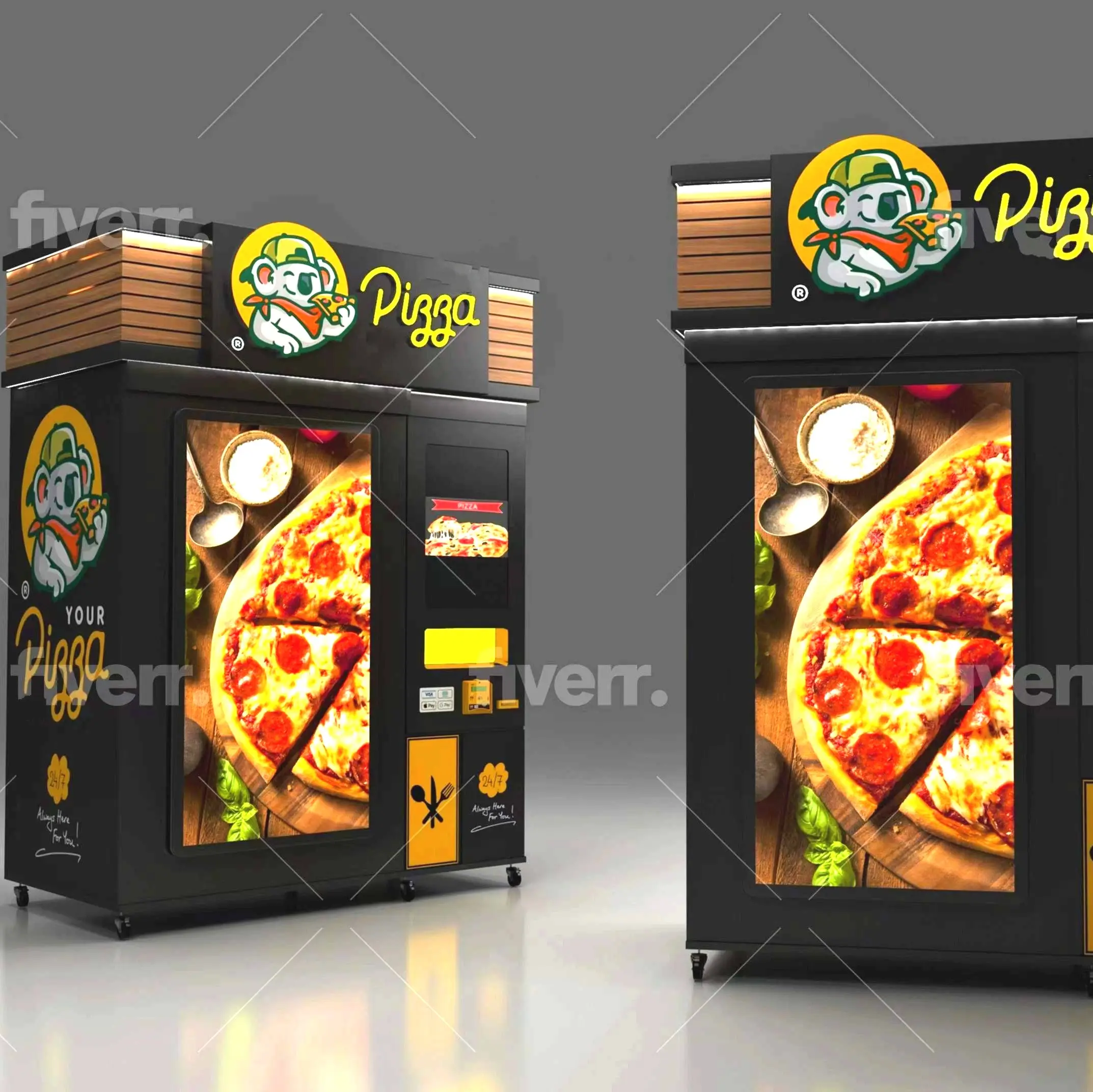 Pizza-Verkaufs automat zum Verkauf 2024 Neue kommerzielle voll automatische Herstellung von gefrorenem frischem Einzelhandel zu heißem Fast Food mit Ofen