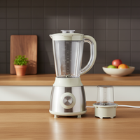 Blender électrique portable en acier inoxydable 1,6 L à 6 lames, mini mixeur multifonctionnel pour cuisine, presse-agrumes, moulin à sec, vente chaude
