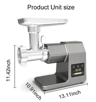 Hachoir à viande 500W à moteur DC, engrenages entièrement métalliques, régulation de vitesse progressive, écran tactile IMD, protection contre la surchauffe, usage domestique