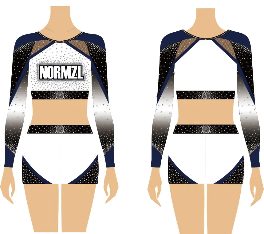 Normzl Großhandel maßge schneiderte Erwachsenen Jubel Kostüme benutzer definierte Strass Cheerleading Uniformen