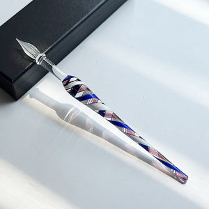 Usine Design Unique Coloré Damier Fenêtre Coupe Personnalisé À La Main En Verre Soufflé Dip Pen Calligraphie Écriture <span class=keywords><strong>Dessin</strong></span> Dip Glass Pen - Product Image 5