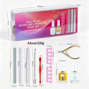 Kit de cuidado de uñas de 7 piezas, juego de removedor de uñas con toallitas para uñas, pinzas para remojar uñas, lima de uñas, pulidor, herramientas de manicura al por mayor - Product Image 4