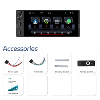 Podofo voiture lecteur MP5 1 Din 6 pouces écran Incell autoradio sans fil Carplay Android Auto EQ + télécommande Radio Para Auto OEM