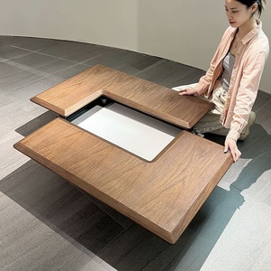 Modern Multifunctional Storage Center <strong>Table</strong> Extendable Square <strong>Walnut</strong> <strong>Coffee</strong> <strong>Table</strong> for Rustic Easy Assembly Home Furniture Metal - Product Image 3