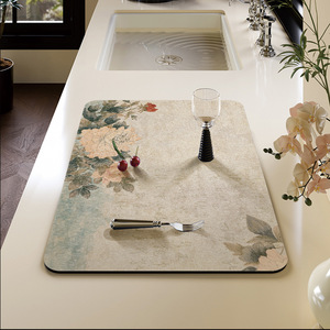 Tapis de drainage en terre de diatomées 30x40cm 40x60cm rectangulaire absorbant pour évier de cuisine, comptoir et robinet - Product Image 4