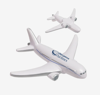 Jouet anti-stress en mousse PU en forme d'avion avec logo personnalisé, cadeau promotionnel pour les événements d'entreprise des compagnies aériennes