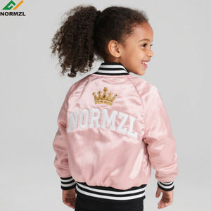 Geborduurd Kroonlogo Kids Jassen Sport Trainingspak Custom Sublimatie Cheerleading Honkbal Jack Dansteam Satijnen Jasje - Product Image 1