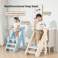 Safety Guard rail Design Töpfchen-Trainings sitz mit Tritt hocker Leiter mit Griff Klappbarer 2-Stufen-Hocker Kunststoff-Tritt hocker