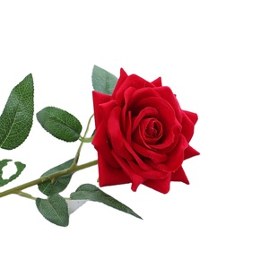 Nouveau design têtes simples populaires bord brûlé rétro rose fleur artificielle pour la partie de la maison de mariage décorative - Product Image 1