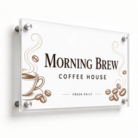 Papan Nama Bunga Akrilik Custom Pabrik, Nama Toko Bunga, Pemasangan Dinding, Cetak UV, Potong Laser, Grosir