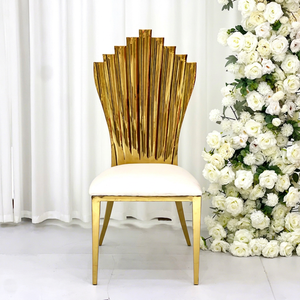 Luxury High <b>Back</b> Stainless Steel Wedding Ceremony <b>Chair</b> for Outdoor & Apartment Use - Product Image 1
