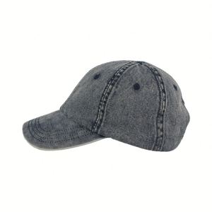 Blank Custom Logo Washed Denim Cap Vintage Dad Hat With <b>Strap</b> <b>Buckle</b> - Product Image 2